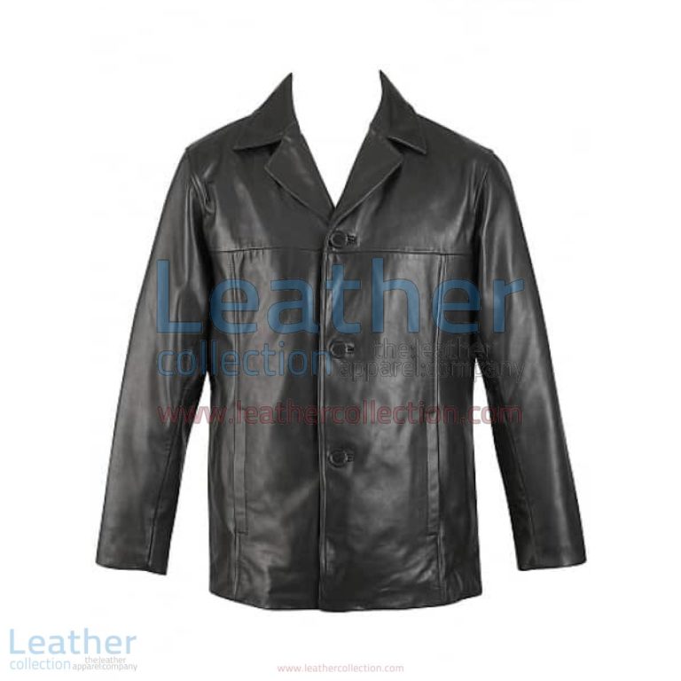 3 Button Mens Leather Blazer | mens leather blazer,3 button blazer