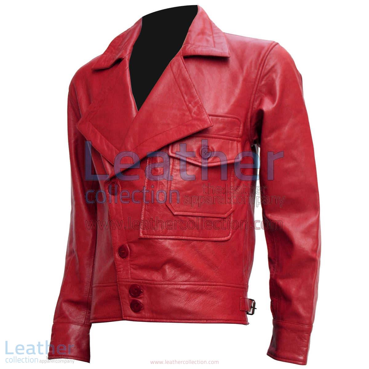 Aviator Red Biker Leather Jacket | red biker jacket,aviator leather jacket