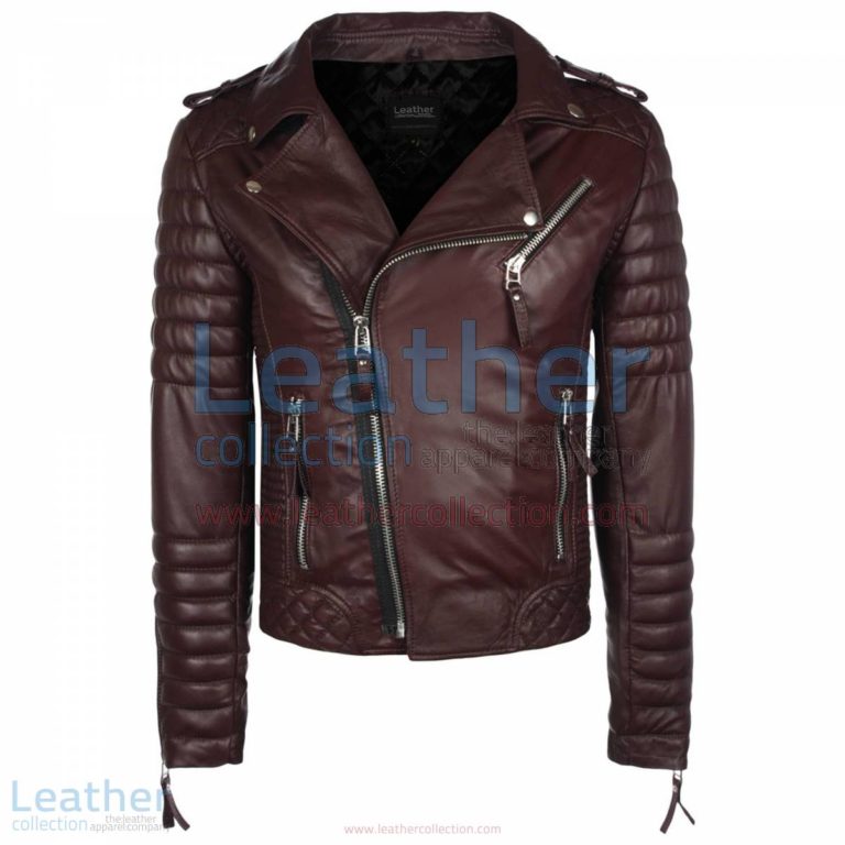 Biker Men Chocolate Brown Quilted Leather Jacket | quilted leather jacket,chocolate brown jacket