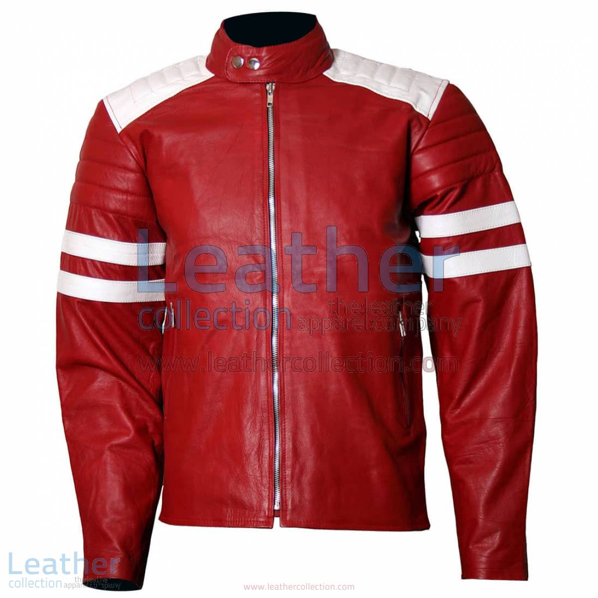 Brad Pitt Fight Club Red Leather Jacket | fight club jacket,brad pitt fight club jacket