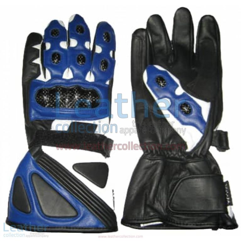 Bravo Blue Biker Gloves | biker leather gloves,biker gloves