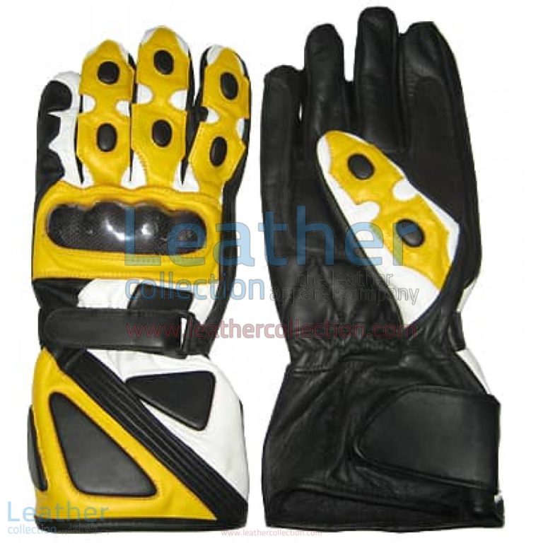 Bravo Yellow Leather Biker Gloves | biker gloves,leather biker gloves
