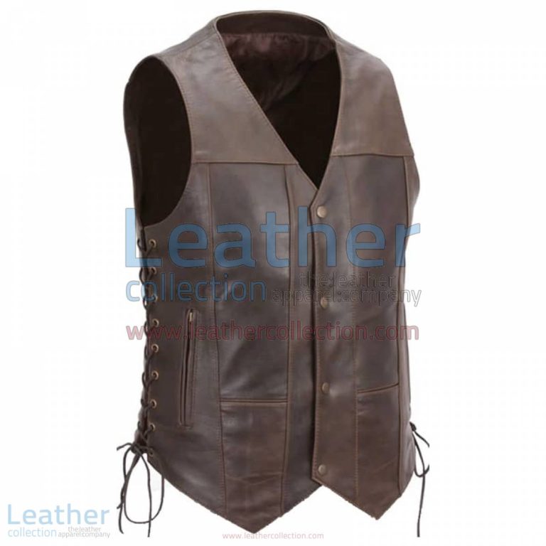 Brown Premium Leather Motorcycle Vest | leather motorcycle vest,brown leather vest