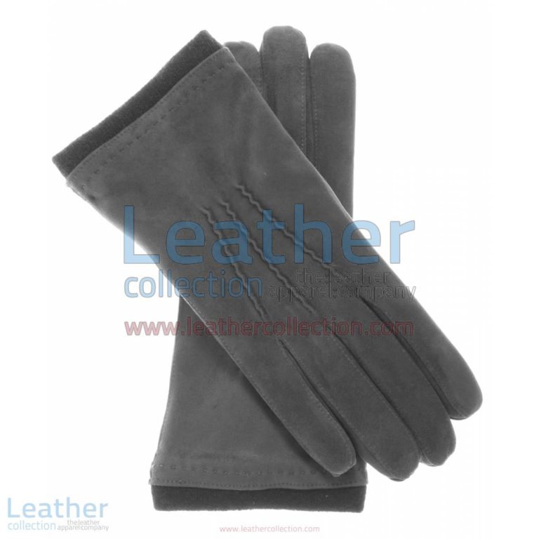 Cashmere Wool Lined Grey Suede Gloves | wool lined gloves,grey suede gloves