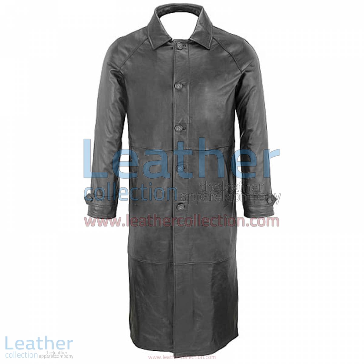 Classic Black Leather Trench Coat | classic trench coat,black leather trench coat