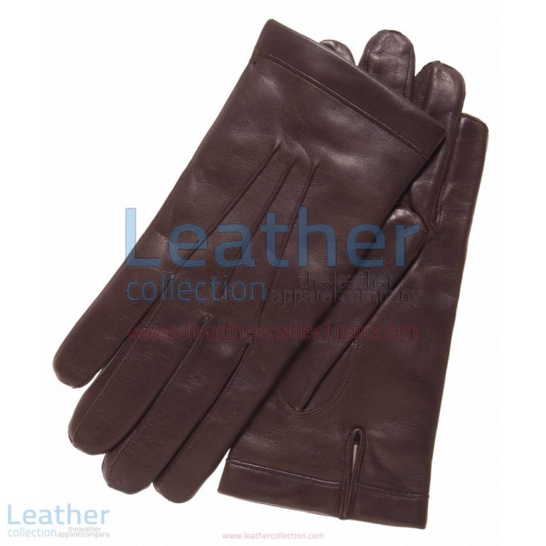 Classic Brown Cashmere Lined Fashion Gloves | cashmere lined gloves,brown gloves