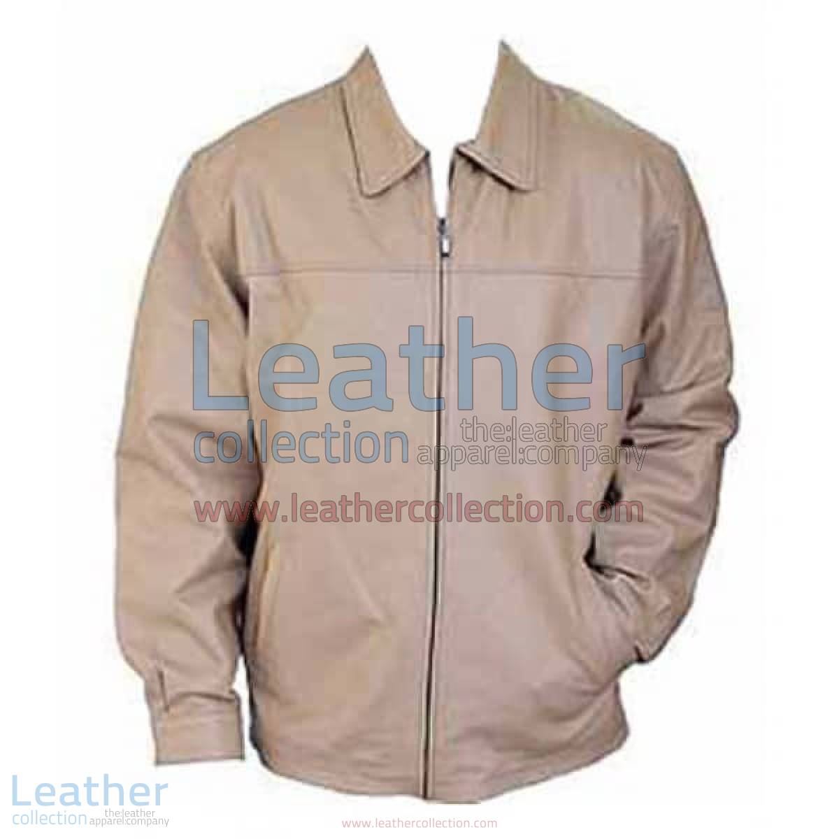 Classic Fashion Mens Beige Leather Jacket | beige leather jacket,mens beige leather jacket