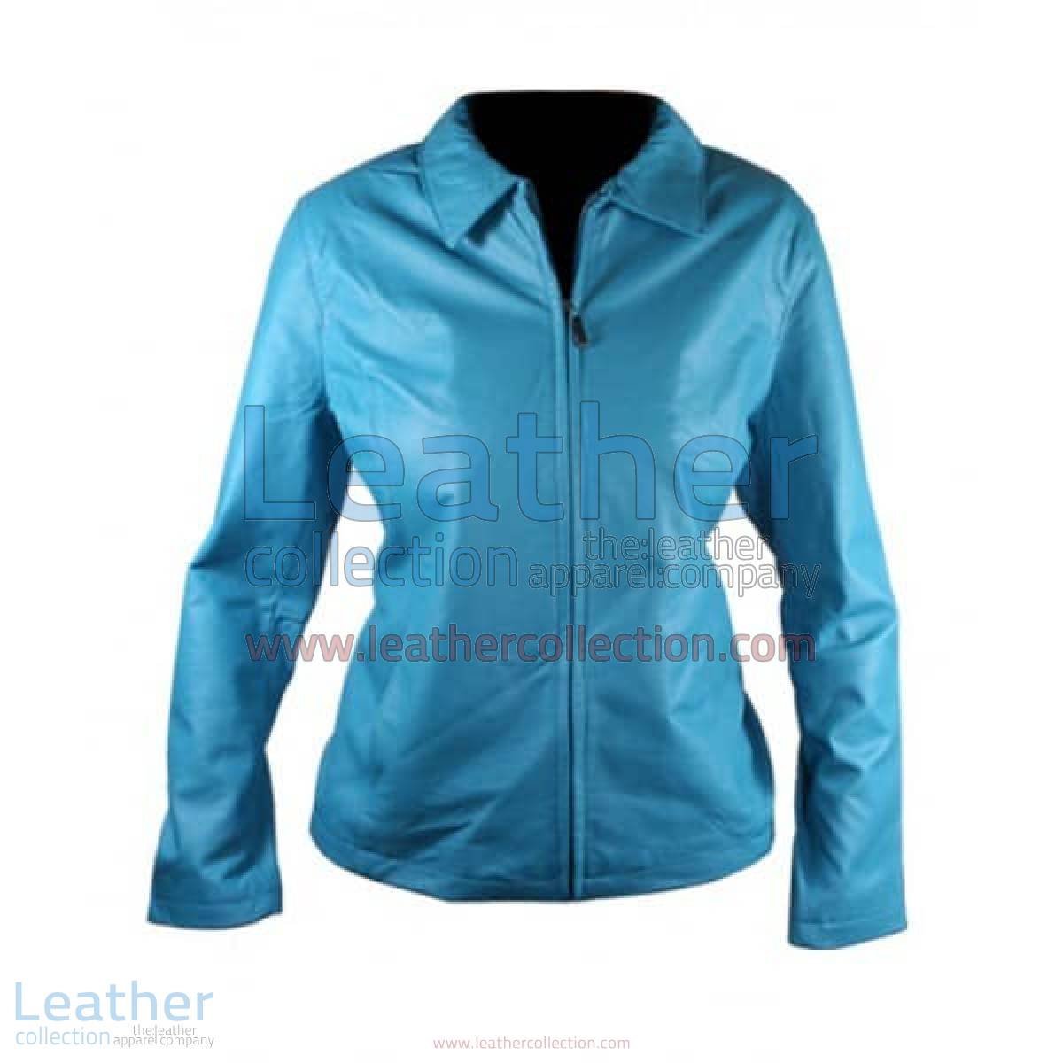 Classic Ladies Blue Leather Jacket | blue leather jacket,ladies blue leather jacket