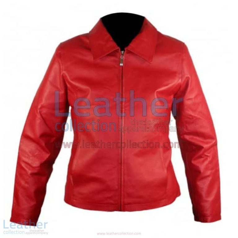 Classic Ladies Red Leather Jacket | red leather jacket,classic leather jacket