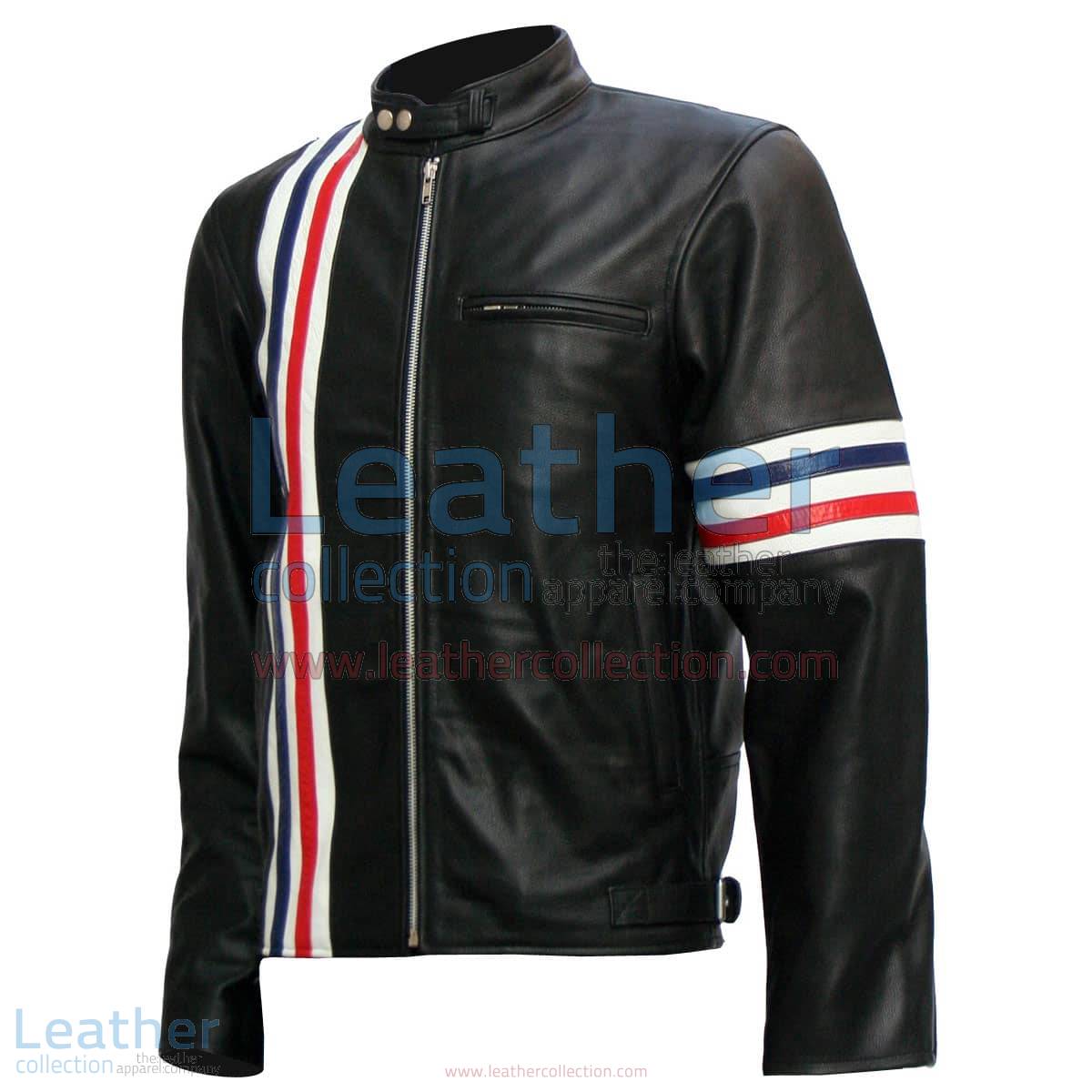Easy Rider Captain America Biker Black Leather Jacket | captain america jacket,easy rider jacket