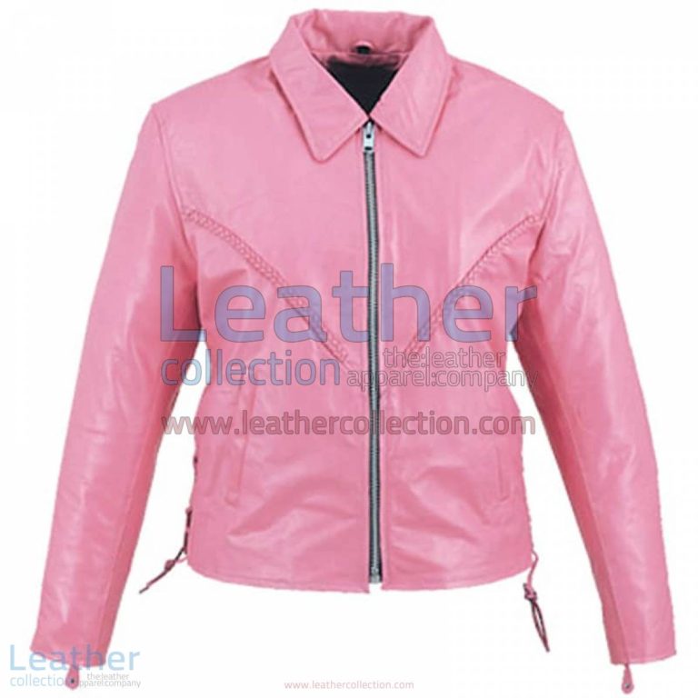Leather Braided Pink Ladies Jacket | pink ladies jacket,braided jacket