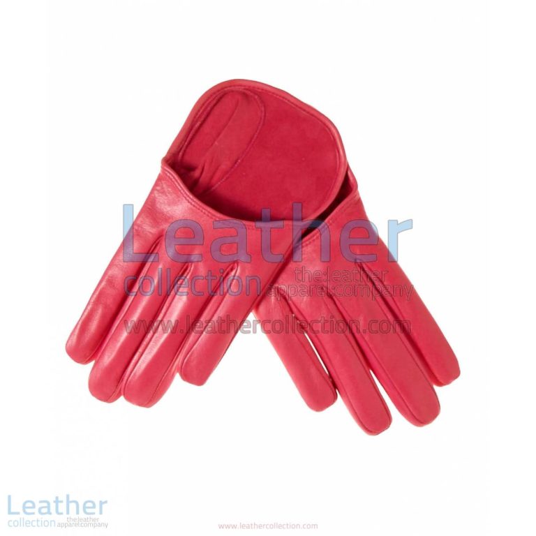 Fashion Short Pink Leather Gloves | pink gloves,pink leather gloves
