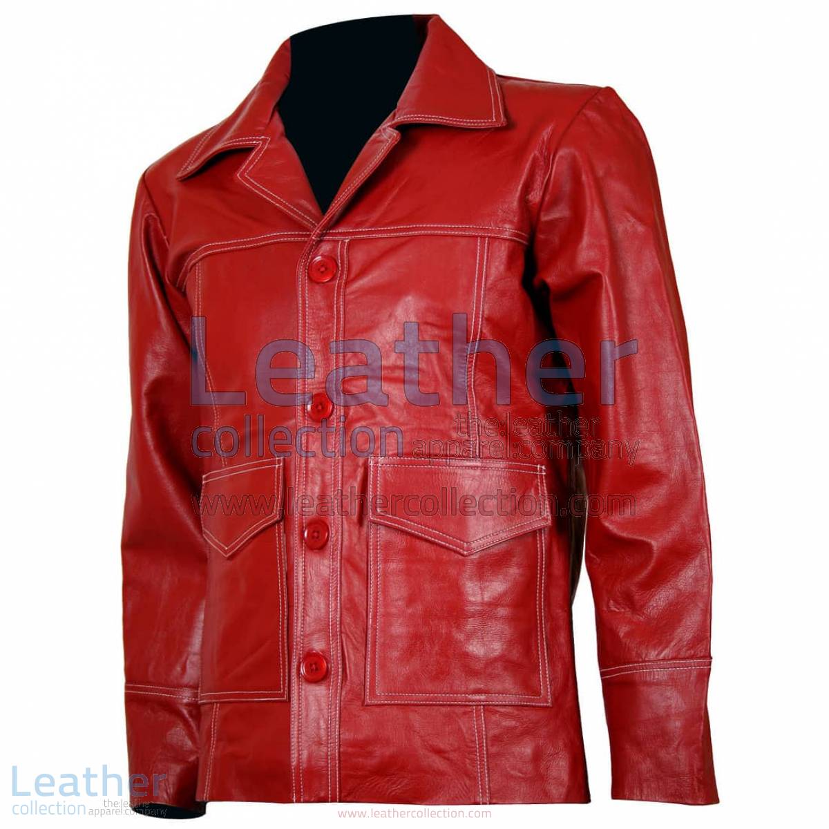 Fight Club Original Red Leather Jacket | red leather jacket,fight club jacket