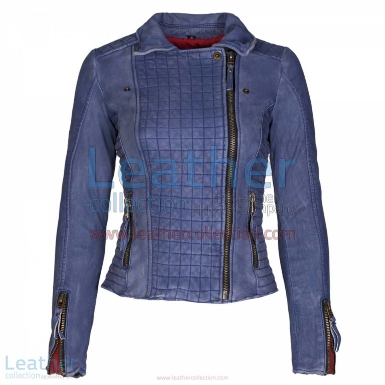 Heritage Ladies Blue Fashion Leather Jacket | ladies blue leather jacket,heritage jacket