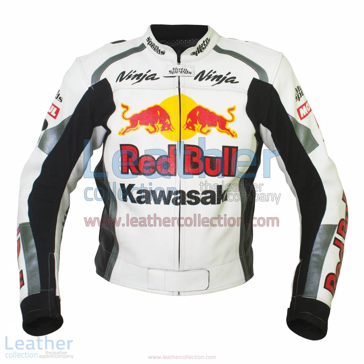 Kawasaki Ninja Red Bull Motorbike Leather Jacket | Kawasaki jacket,Red Bull jacket