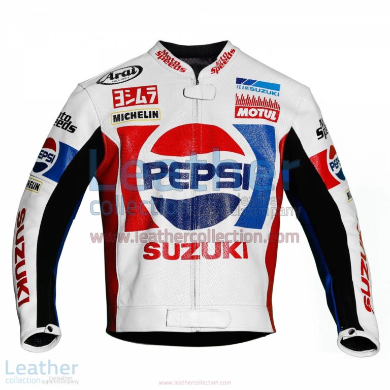 Kevin Schwantz Pepsi Suzuki GP 1988 Motorbike Jacket | Kevin Schwantz jacket,Kevin Schwantz Pepsi Suzuki GP 1988 motorcycle Jacket