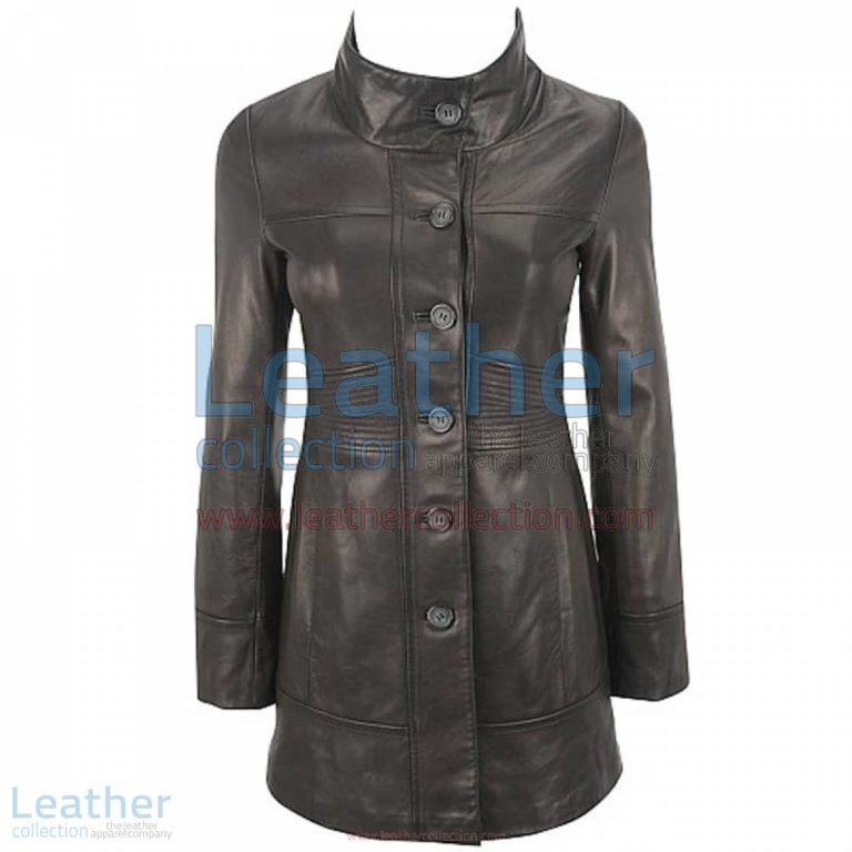 Ladies 3/4 Length Coat With Trapunto Stitched Waist | 3/4 length coat,ladies coat