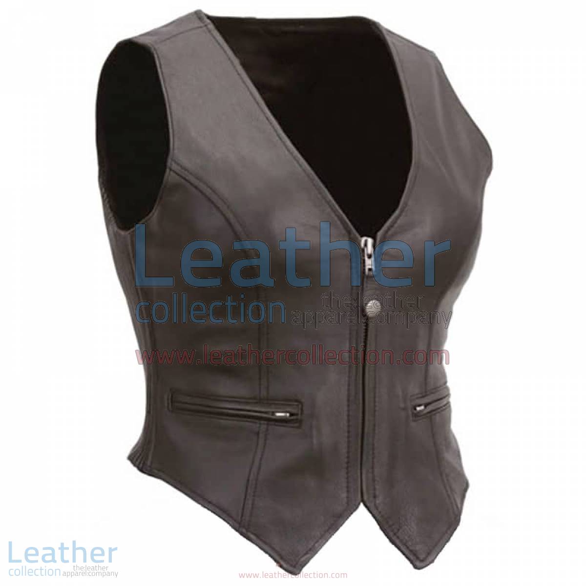 Ladies Motorcycle Leather Zipper Vest | zipper vest,leather zipper vest