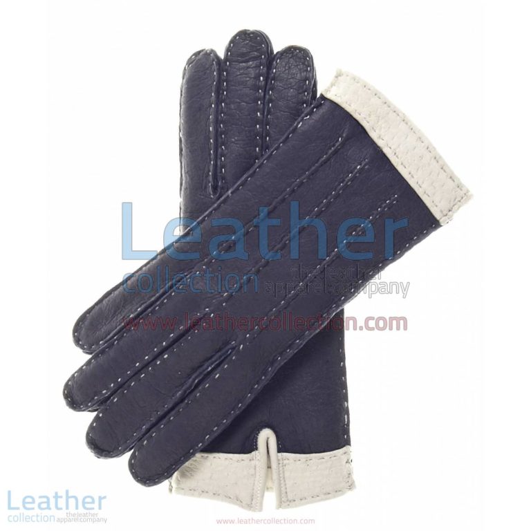 Ladies Navy Cashmere Wool Lined Lambskin Gloves | ladies cashmere gloves,navy gloves