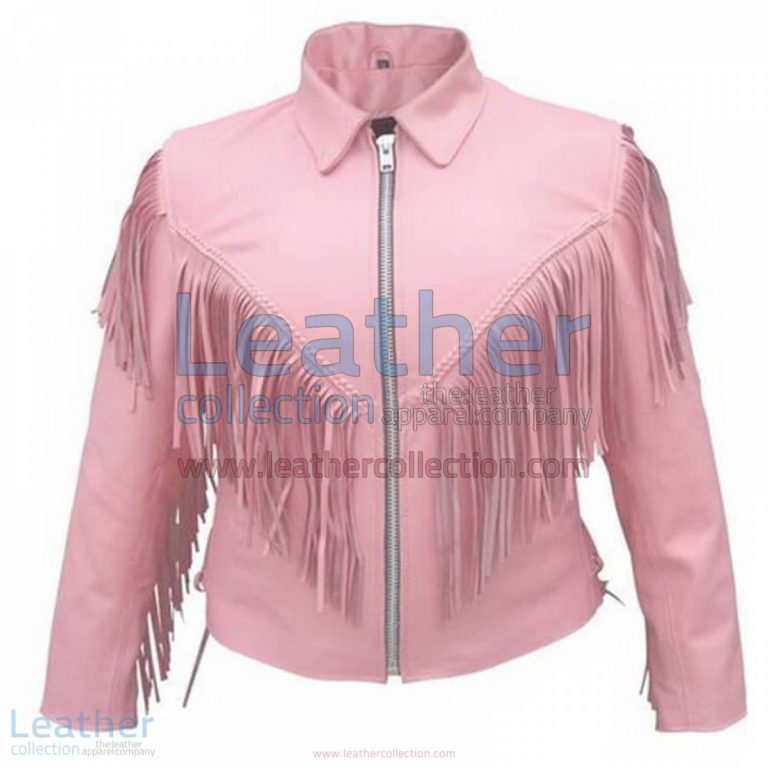 Ladies Pink Jacket with Fringe | ladies pink jacket,jacket with fringe