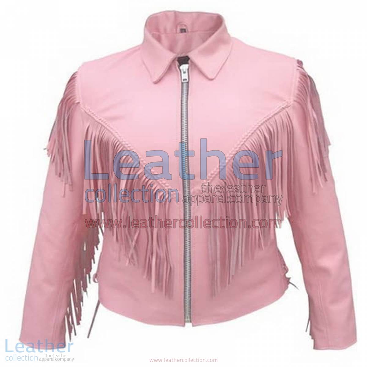 Ladies Pink Jacket with Fringe | ladies pink jacket,jacket with fringe