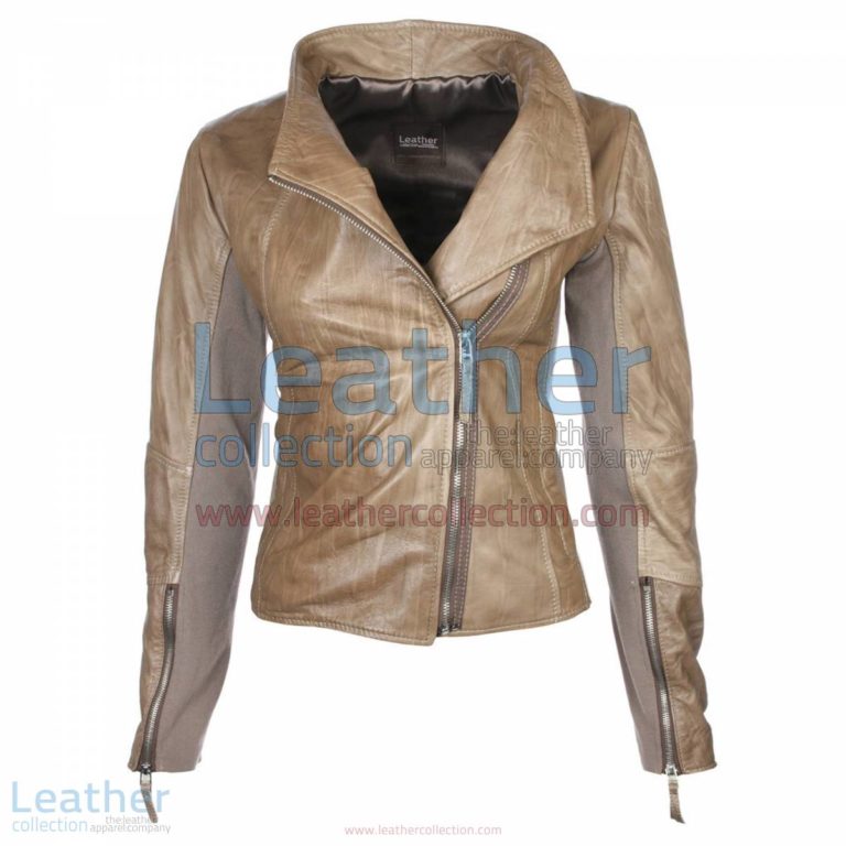 Ladies Sovereign Leather Beige Jacket | beige jacket,ladies jacket