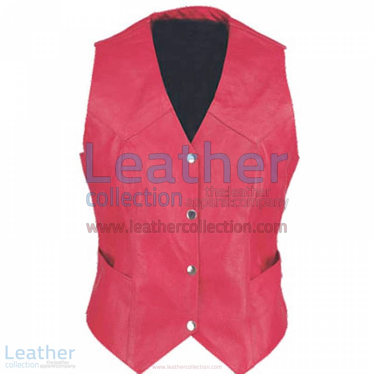 Ladies Vintage Red Fashion Leather Vest | ladies red vest,red leather vest