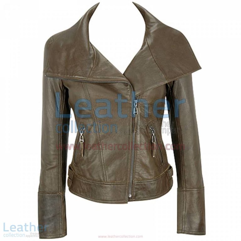 Lamb Leather Asymmetrical Jacket Brown | jacket brown,asymmetrical jacket