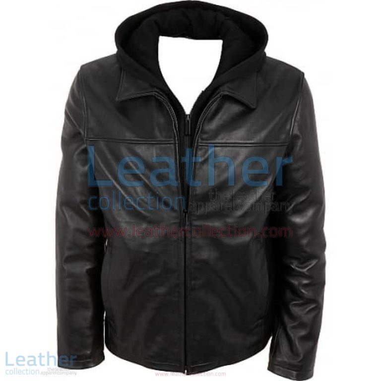 Leather Casual Jacket with Hood | jacket with hood,casual jacket