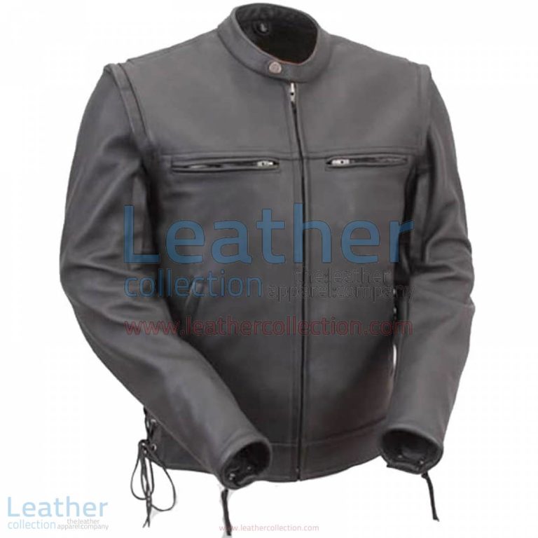Leather Moto Jacket with Zip-Off Sleeves | leather moto Jacket,zip off sleeve jacket