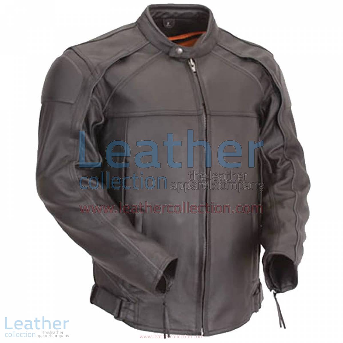 Leather Motorcycle Jacket with Reflective Piping | motorcycle jacket,leather motorcycle jacket