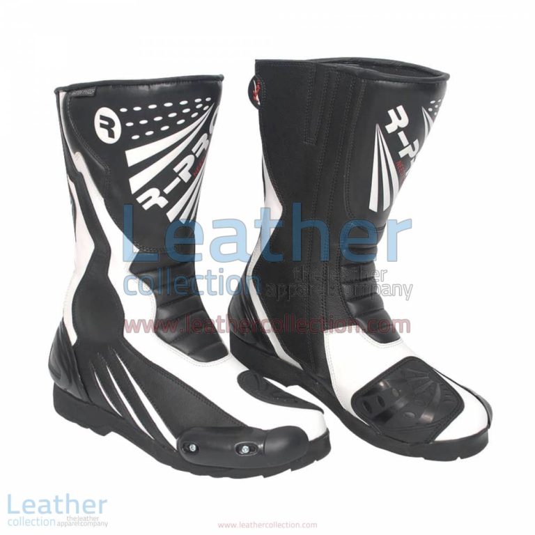 Legend Leather Moto Boots Black & White | moto boots,leather moto boots
