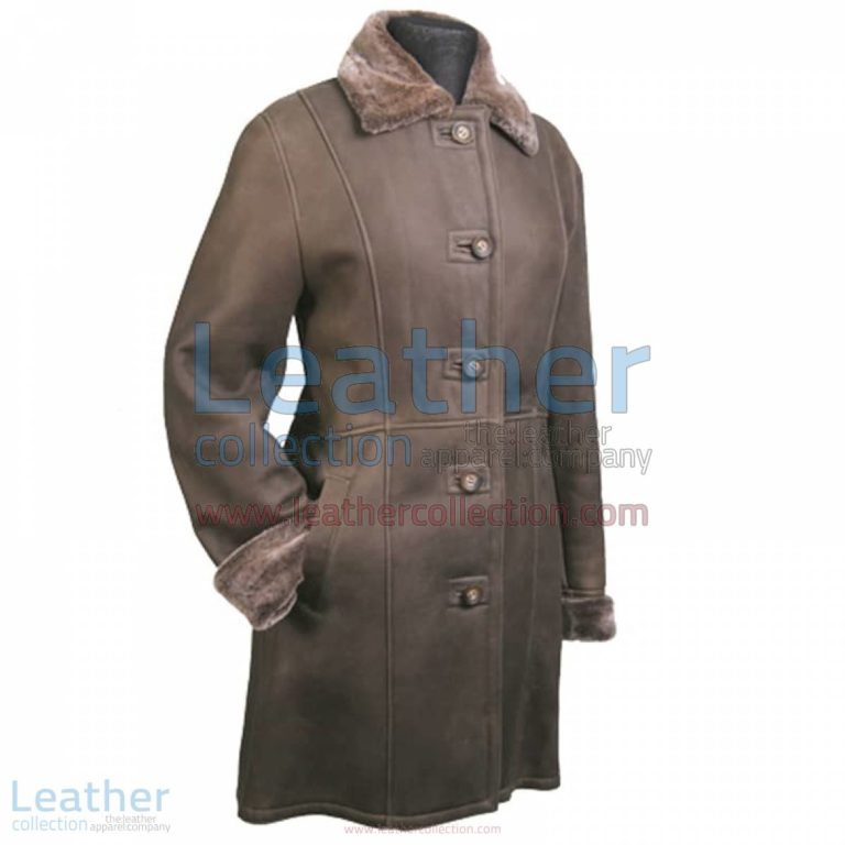 Long Leather Fur lined Coat | long coat,fur lined coat