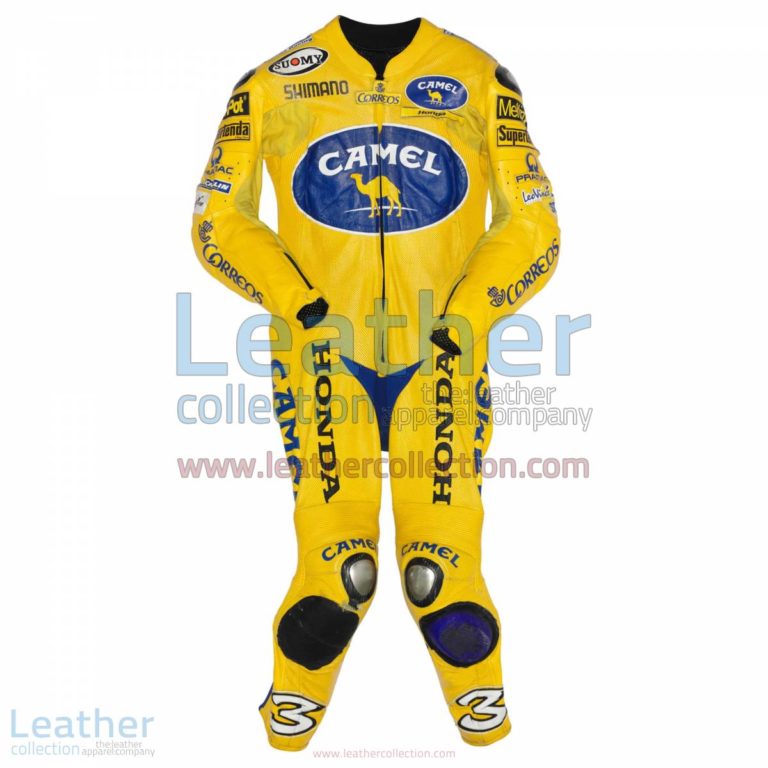 Max Biaggi Camel Honda MotoGP 2004 Leathers | max biaggi,honda leathers
