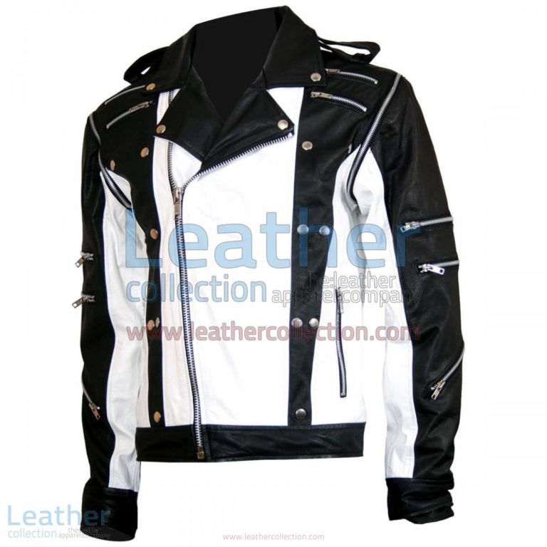 Michael Jackson Pepsi Black & White Leather Jacket | pepsi jacket,michael jackson jacket