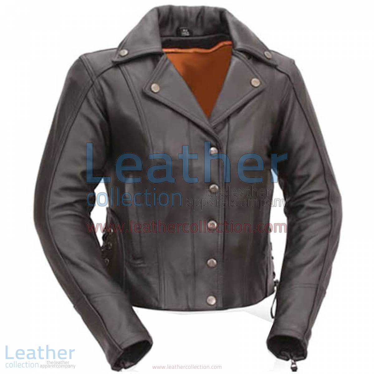Modern Motorcycle Jacket with Snap Front | modern jacket,modern leather jacket
