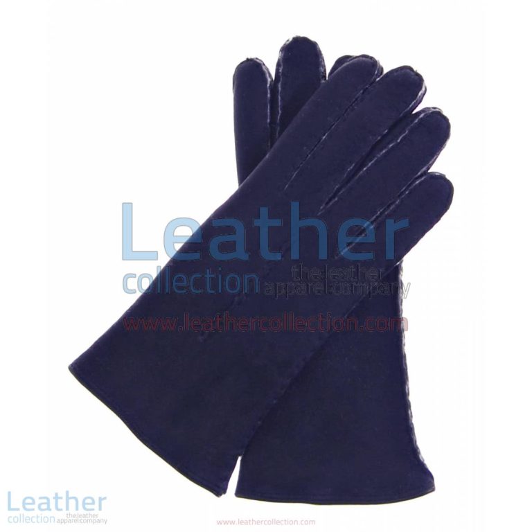 Navy Suede Lamb Shearling Gloves Ladies | suede gloves ladies,Navy Suede Lamb Shearling Gloves Ladies