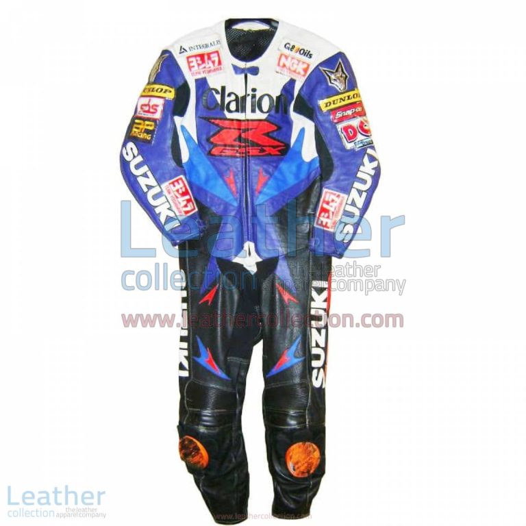 Niall Mackenzie Suzuki 2001 BSB Leather Suit | suzuki clothing,suzuki leather suit