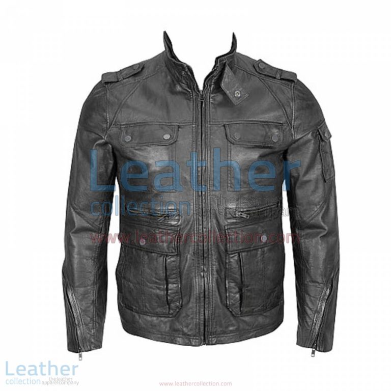 4-Pocket Hipster Washed Leather Jacket | hipster leather jacket,hipster jacket