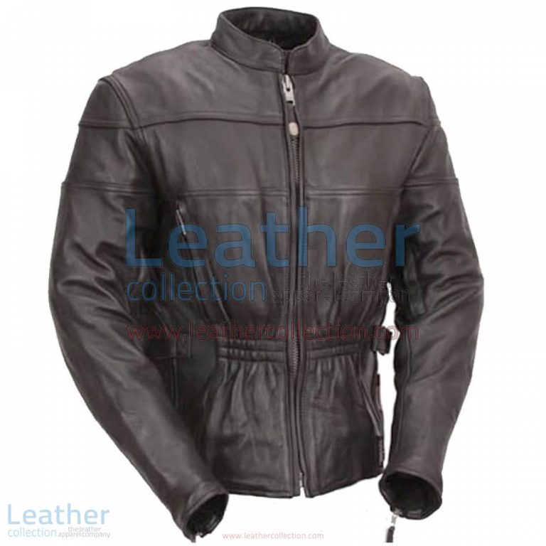 Premium Black Leather Motorcycle Touring Jacket | leather touring jacket,motorcycle touring jacket