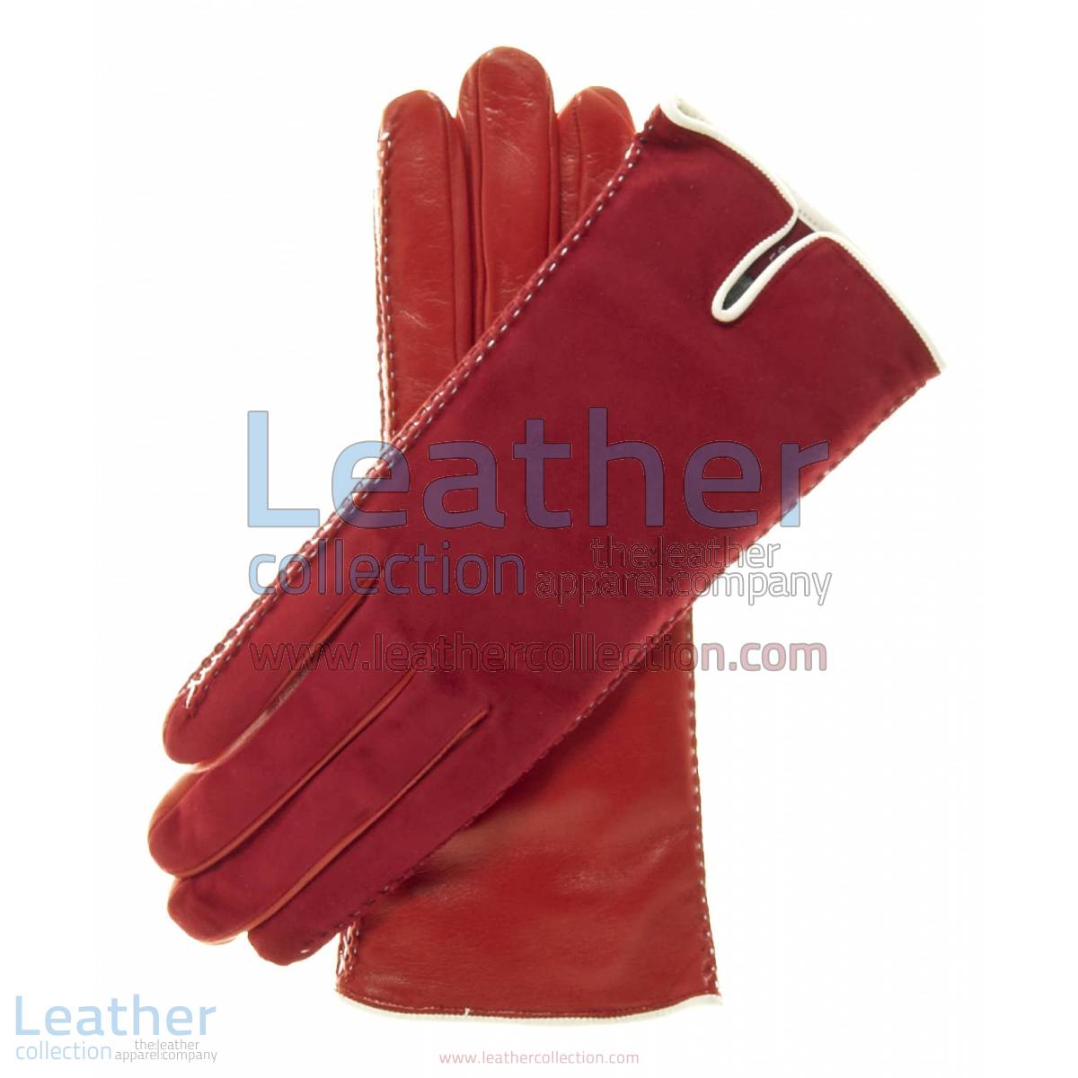 Red Suede Ladies Lambskin Gloves | ladies lambskin gloves,red suede gloves
