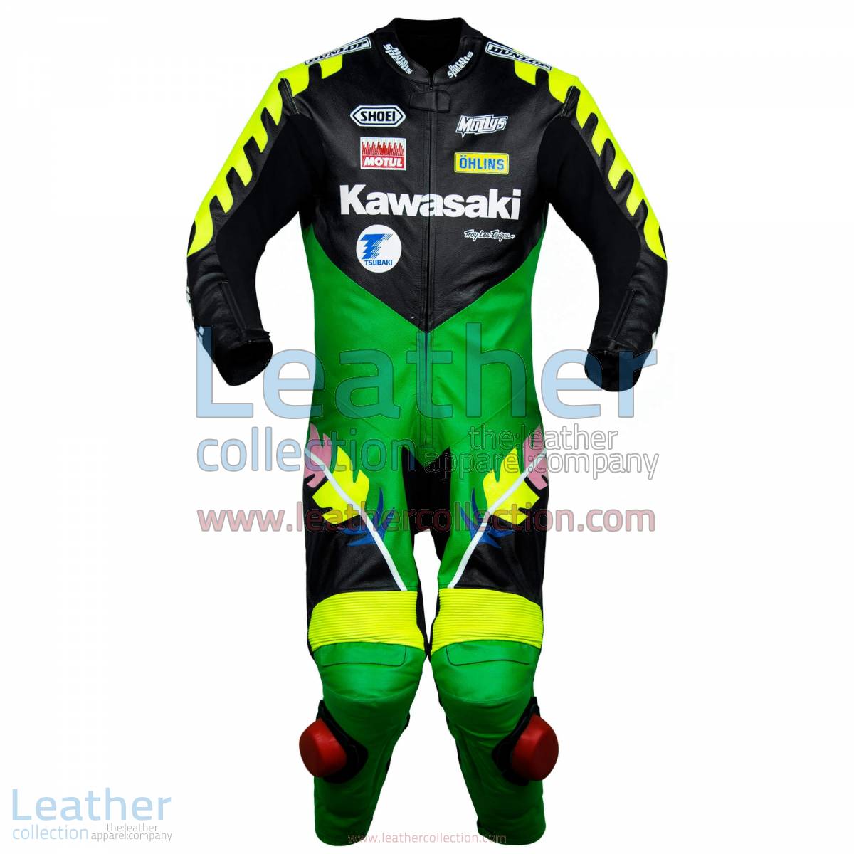 Scott Russell Kawasaki GP 1993 Leather Suit | kawasaki clothing,kawasaki leather suit