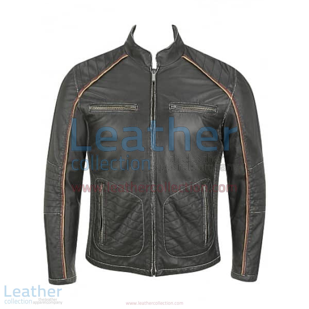 Semi Motorbike Casual Leather Piping Jacket | casual jacket,piping jacket
