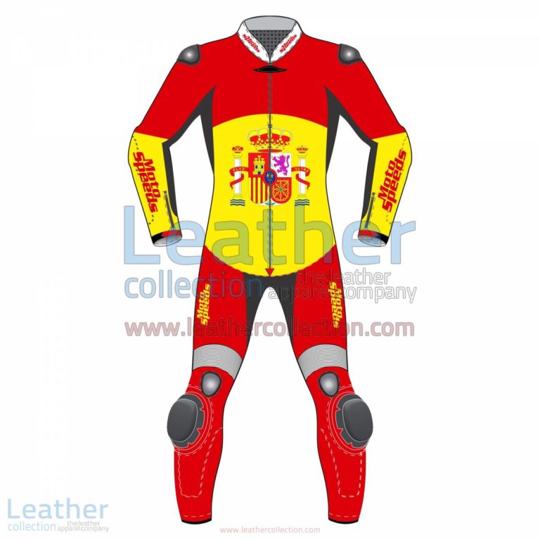 Spain Rounded Flag Race Suit | motorcycle race suit,race suit