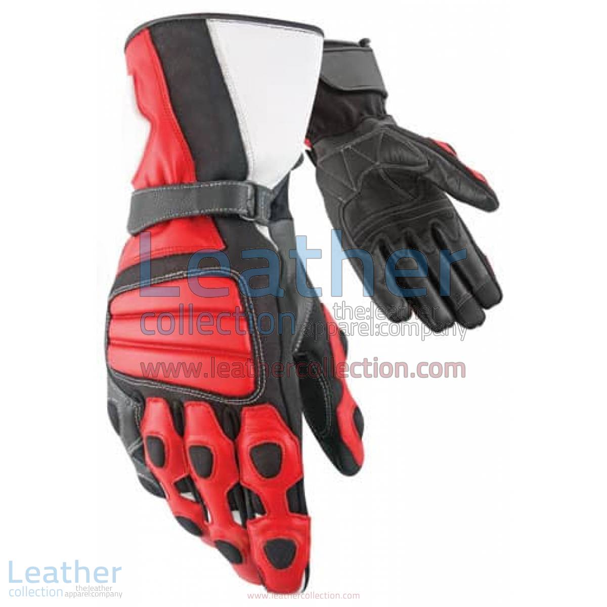 Tourist Red Leather Moto Gloves | leather moto gloves,moto gloves