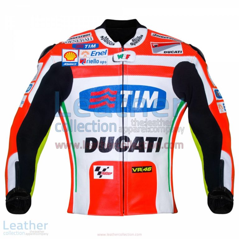Valentino Rossi Ducati Corse Leather Jacket | Ducati jacket,Valentino Rossi jacket