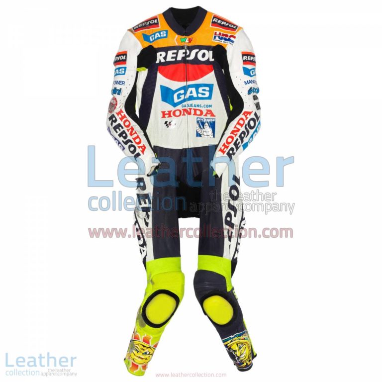 Valentino Rossi Honda MotoGP 2002 Leather Suit | motogp suit,valentino rossi suit