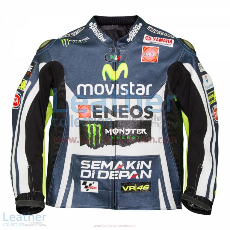Valentino Rossi Movistar Yamaha M1 Leather Jacket | movistar jacket,Valentino Rossi leather jacket