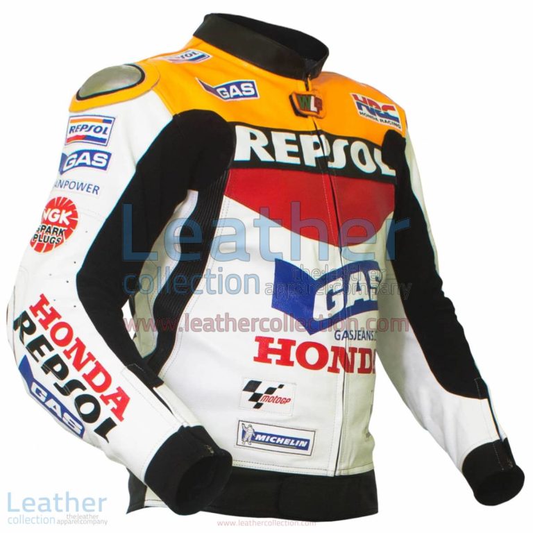 Valentino Rossi Repsol Honda MotoGP 2003 Leather Jacket | biker jacket,repsol jacket