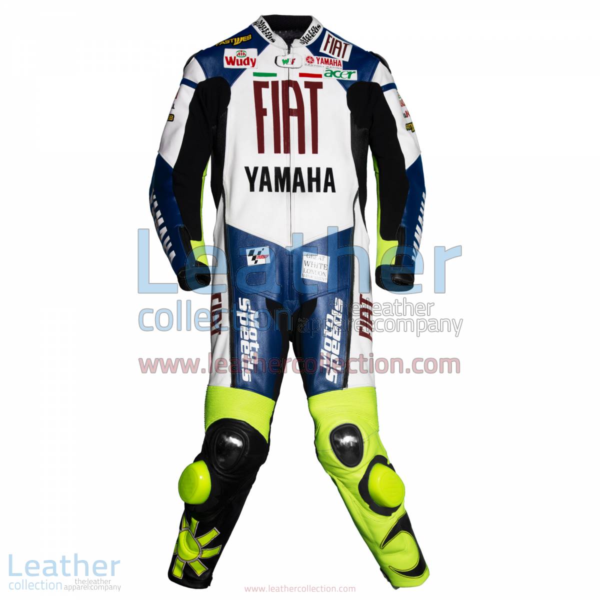 Valentino Rossi Yamaha Fiat MotoGP 2007 Leathers | yamaha leathers,valentino rossi leathers